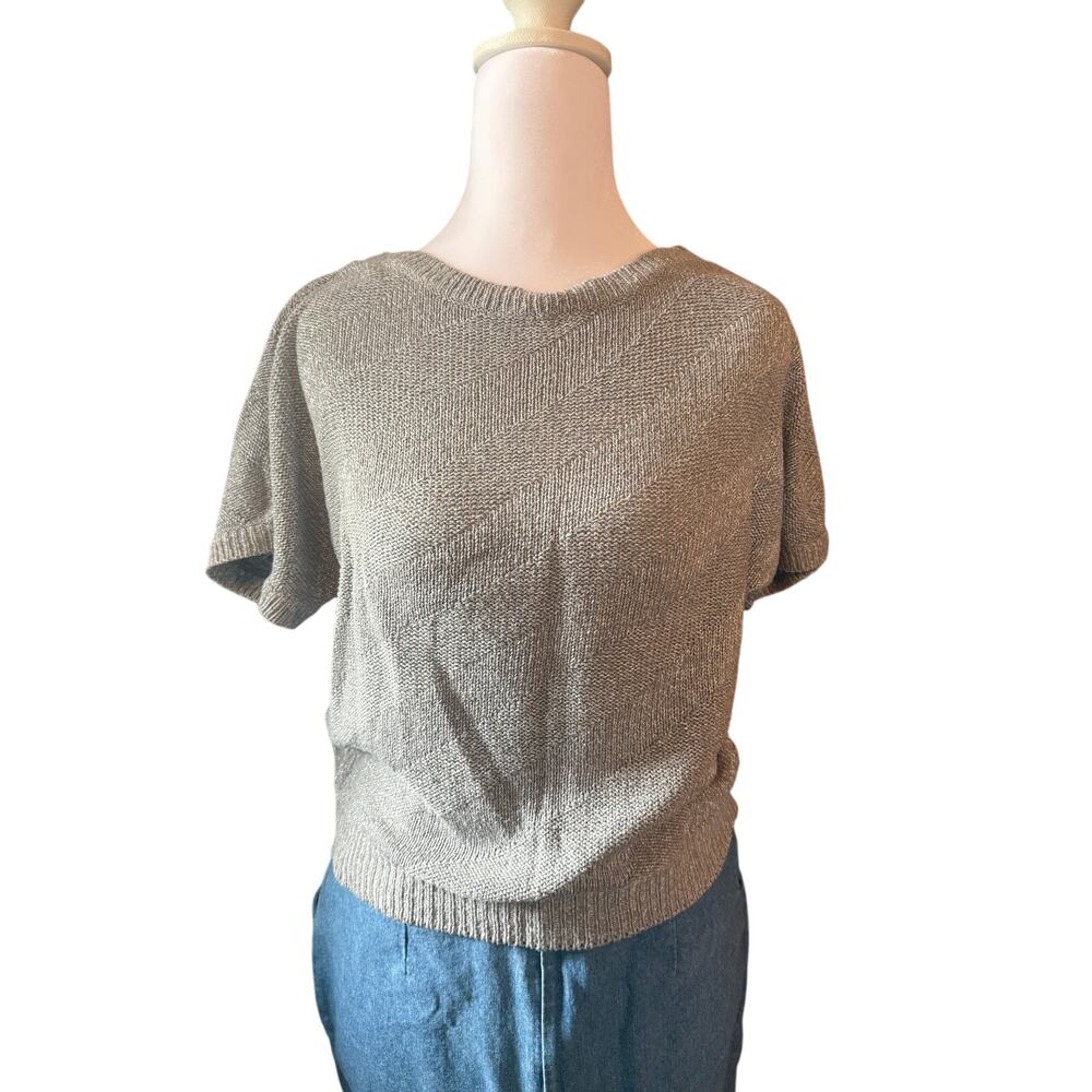 Vintage Condor Silver Sweater Size Small Silk/Rayon 80's